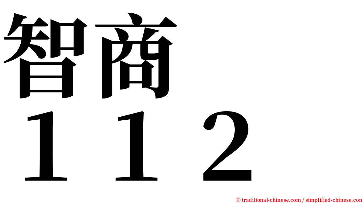 智商　　１１２ serif font